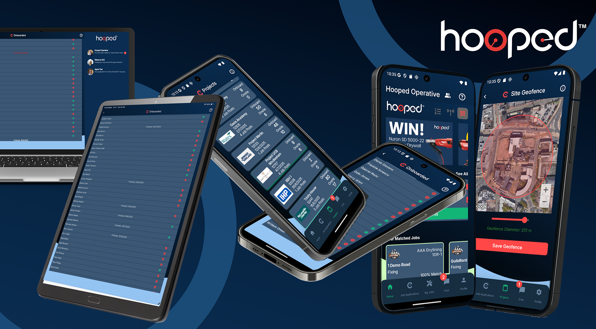 Hooped dashboard showing analytics and financial data visualization